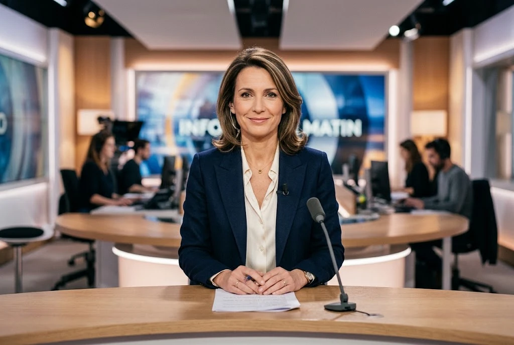 Estelle Colin: Age, Career, Télématin and Life of the French Journalist French television journalist inspired by Estelle Colin presenting in a modern studio