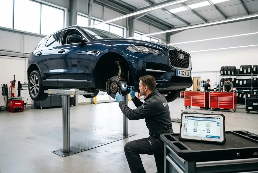 Vehicle Maintenance: A Practical Guide for UK Drivers Vehicle maintenance with digital diagnostics in a UK automotive workshop